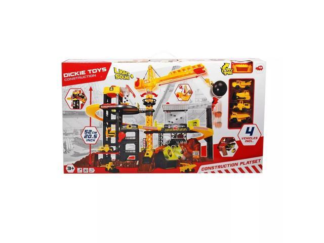 Dickie Toys Construction Playset with 4 Diecast Cars