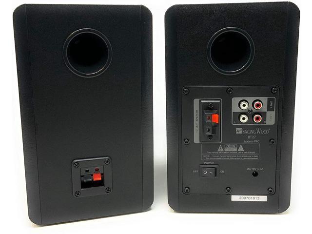 Singing Wood BT27 Active Powered Bluetooth Bookshelf Speakers with Built-in Control & Remote - Studio Monitor with 2 Auxiliary Line Input - 54...