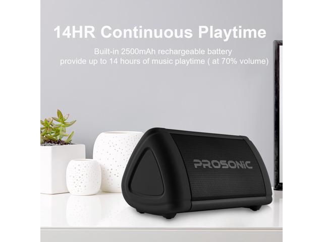 Prosonic BT3 Portable Wireless Bluetooth Speaker with 10W Stereo Sound & Bass Boost -Rich Sound & Intense Bass -Bluetooth 5.0 -Microphone -IPX5 -...