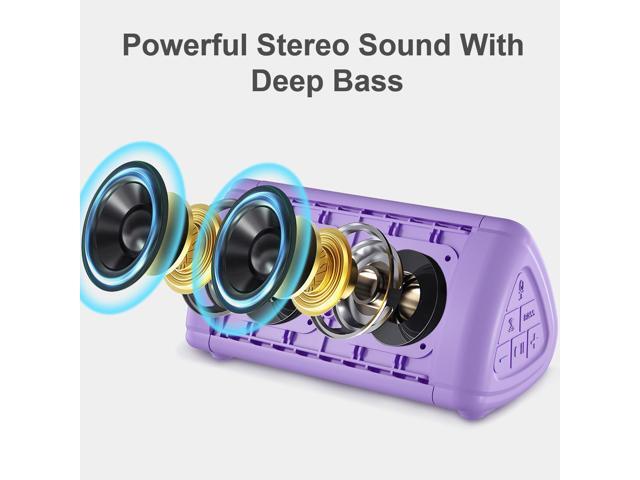 Prosonic BT3 Portable Wireless Bluetooth Speaker with 10W Stereo Sound & Bass Boost -Rich Sound & Intense Bass -Bluetooth 5.0 -Microphone -IPX5 -...