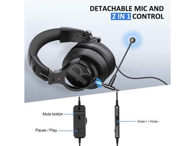 Prosonic DJ2KG Headsets with Boom Mic, Wired Over Ear Headphones for Business Meeting, Skype Zoom, PC Gaming,PS4, Xbox One, Discord, Podcast,...