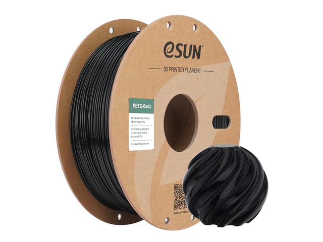 eSUN PETG Basic Filament 1.75mm, High Toughness Glossy PETG 3D Printing Filament, 1KG per Spool, 3D Printer Filament, Black