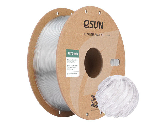 eSUN PETG Basic Filament 1.75mm, High Toughness Glossy PETG 3D Printing Filament, 1KG Spool (2.2 LBS) 3D Printer Filament, Transparent Natural