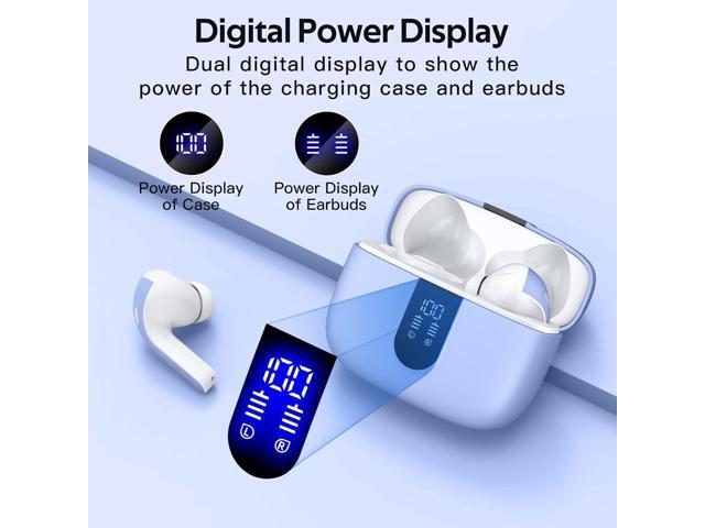 TAGRY Bluetooth Headphones True Wireless Earbuds 60H Playback LED Power Display Earphones with Wireless Charging Case IPX5 Waterproof in-Ear...