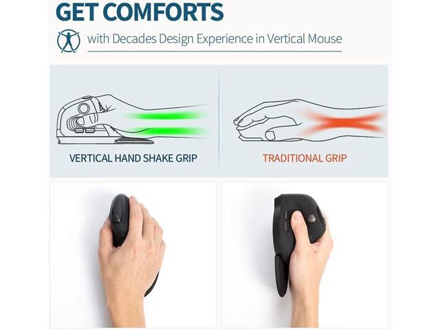 DeLUX Seeker Wireless Ergonomic Vertical Mouse with OLED Screen, BT and USB Receiver, Connect with Up to 4 Devices, Thumb Wheel, 4000DPI,...