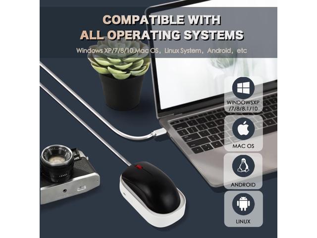 Mouse Jiggler, Undetectable Mouse Mover Shaker Simulator for Computer Laptop Awakening, Keeps PC Active, No Software, Driver-Free with USB C to USB...
