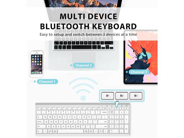 iClever BK10 Bluetooth Keyboard, Universal Bluetooth 5.1 Wireless Keyboard with Number Pad, Ergonomic Design, Multi-Device Compatibility, Stable...