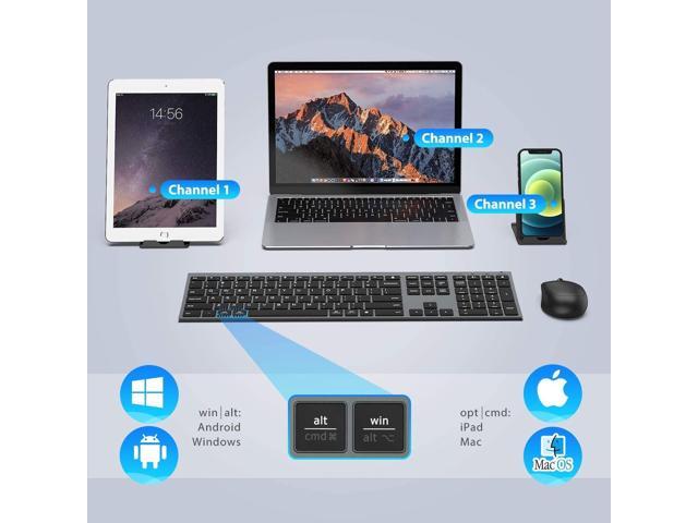 iClever DK03 Bluetooth Keyboard and Mouse, Rechargeable Dual-Mode (Bluetooth 4.2 + 2.4G) Wireless Keyboard and Mouse Combo, Ultra-Slim Multi-Device...
