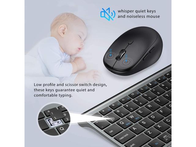 iClever DK03 Bluetooth Keyboard and Mouse, Rechargeable Dual-Mode (Bluetooth 4.2 + 2.4G) Wireless Keyboard and Mouse Combo, Ultra-Slim Multi-Device...