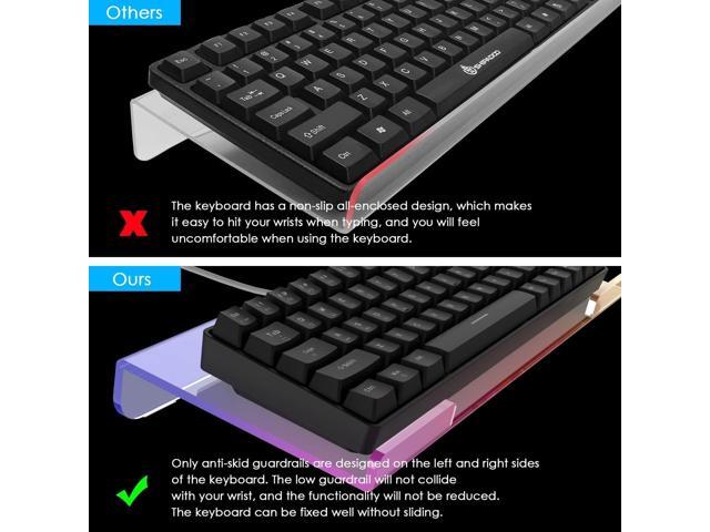 SELORSS Clear 366 Kinds RGB Acrylic Tilted Computer Keyboard Holder,PC Keyboard Stand Tray Holder for Easy Ergonomic Typing and Working at Home and...