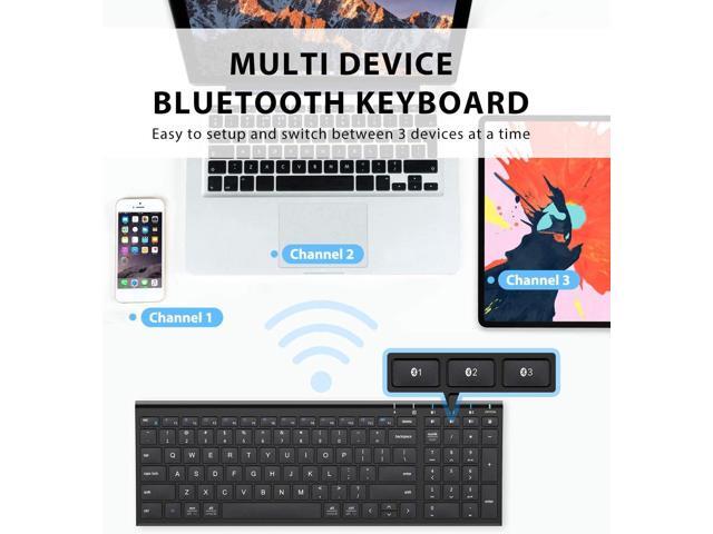 iClever BK10 Bluetooth Keyboard, Wireless Bluetooth Keyboard, Rechargeable Bluetooth 5.1 Multi Device Keyboard with Number Pad Full Size Stable...