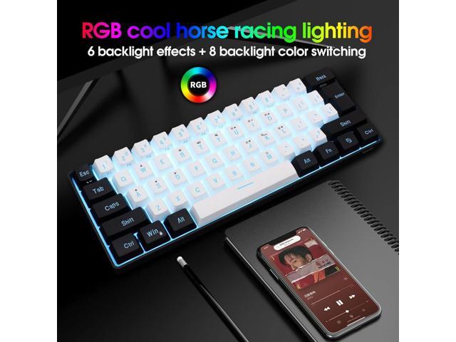 Snpurdiri 60% Wired Gaming Keyboard, RGB Backlit Mini Keyboard, Waterproof Small Ultra-Compact 61 Keys Keyboard for PC/Mac Gamer, Typist, Travel,...
