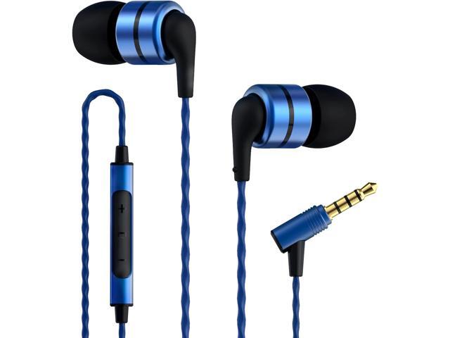 SoundMAGIC E80C Wired Earbuds, with Mic, Wide Soundstage, 3.5mm Jack, Blue Built-in mic for calls, Immersive soundstage, Deep accurate bass,.