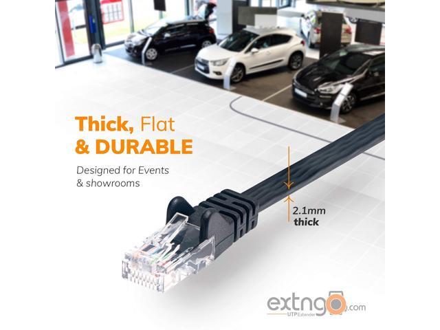 Retractable Network Cable Extender, 50 Feet CAT 6 Ethernet Cable Flat-Portable 1Gbps Data Speed-Swiftly Setup Temp Networks-Cascadable Male-Female...