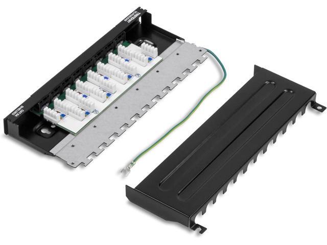 TRENDnet 8-Port Cat6A Shielded Patch Panel, Wall Mount Ready, 10G Ready, Cat5e,Cat6,Cat6A Compatible, Metal Housing, Color-Coded Labeling for T568A...