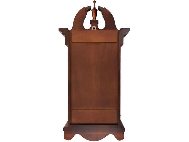 Bedford Clock Collection Redwood Tambour Mantel Clock with Chimes