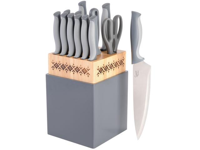 Photos - Kitchen Knife Gibson Spice by Tia Mowry Savory Saffron 14 Piece Cutlery Set in Grey 510118447M 