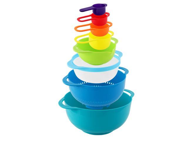 MegaChef Multipurpose Stackable Mixing Bowl and Measuring Cup Set
