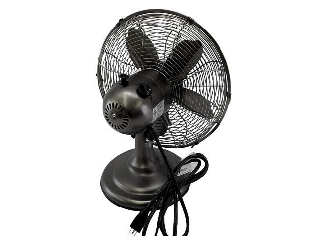 Optimus F-6212 Powerful 3 Speed 12' Portable Retro Oscillating Table Fan, Bronze