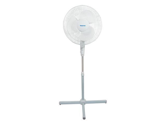 IMPRESS 16' White Oscillating 3-Speed Stand Fan (IM-716W)