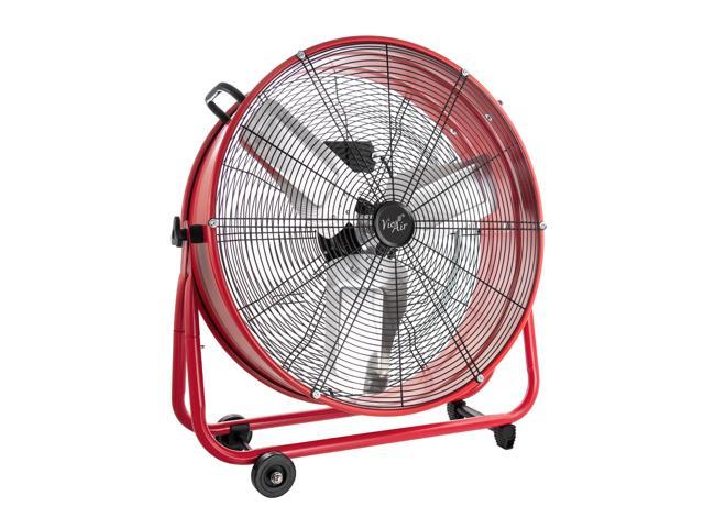 Photos - Computer Cooling Vie Air 24 Inch Commercial Floor Drum Fan in Red 510115045M