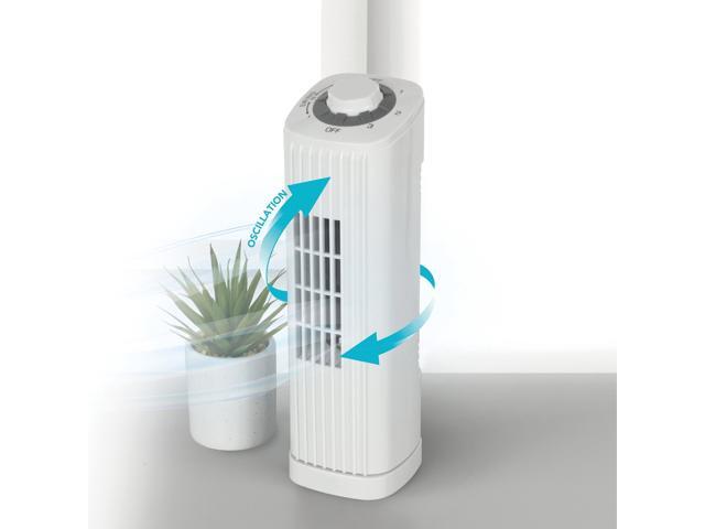 Optimus F-7348WH 14 Inch Portable Ultra-Slim Desktop Tower Fan in White