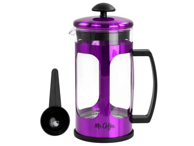 Photos - Coffee Maker Mr. Coffee 30oz Glass and Stainless Steel French Coffee Press in Purple 51