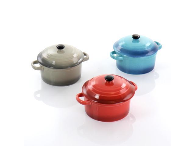 Crock Pot Pembury 3 Piece 9.6 Ounce Stoneware Assorted Casserole Dish Set