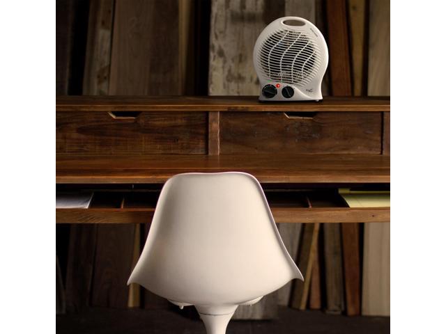 vie air 1500w portable 2settings white home fan heater with adjustable thermostat