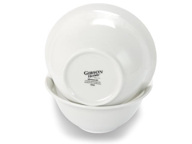 Gibson Home 2 Piece 7.5 Inch Ceramic All-Purpose Round Bowl Set in White