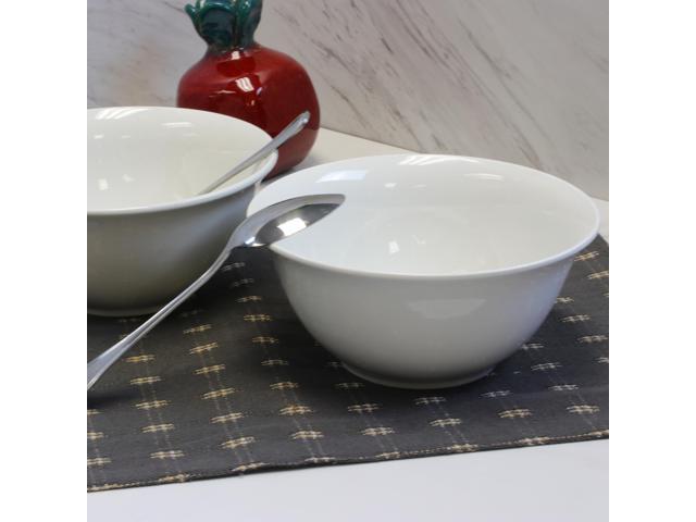 Gibson Home 2 Piece 7.5 Inch Ceramic All-Purpose Round Bowl Set in White