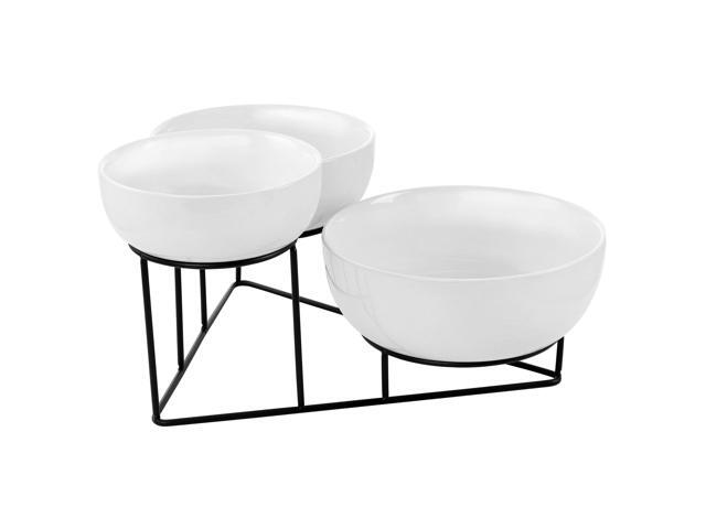 Gibson Elite 4 Piece Bowl Set with Metal Rack