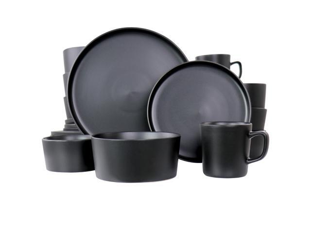 Elama Luxmatte Black 20 Piece Dinnerware Set