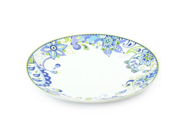 Elama Blue Crush 16 Piece Round Porcelain Dinnerware Set