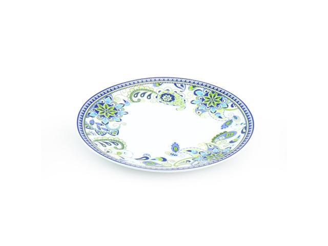 Elama Blue Crush 16 Piece Round Porcelain Dinnerware Set