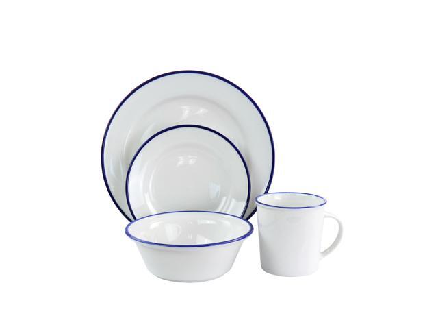 Martha Stewart Fine Ceramic 16 piece Dinnerware Set in White