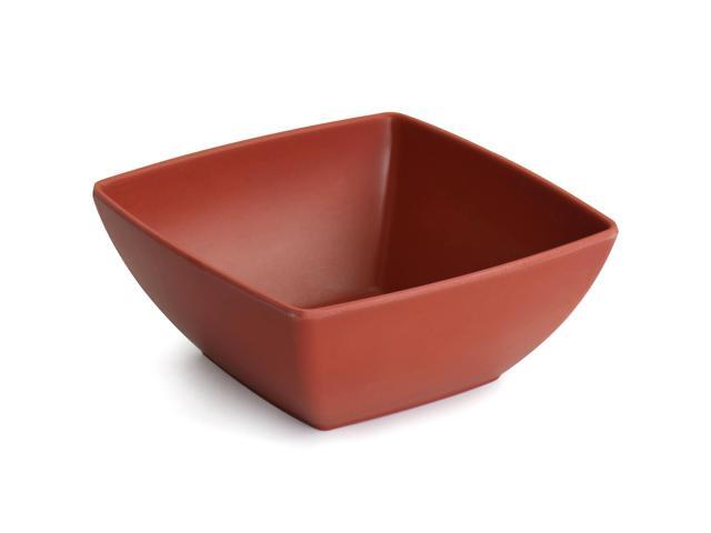 Gibson Home Grayson Melamine 12 Piece Square Dinnerware Set in Orange