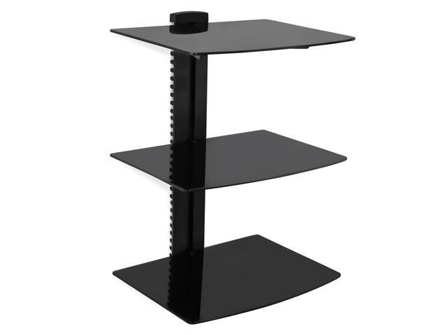 MegaMounts 3 Shelf Tempered Glass Multimedia Mounting Unit