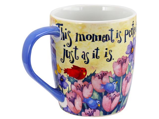 Gibson Birdhouse Floral 18 oz Cup, 4 Assorted Designs