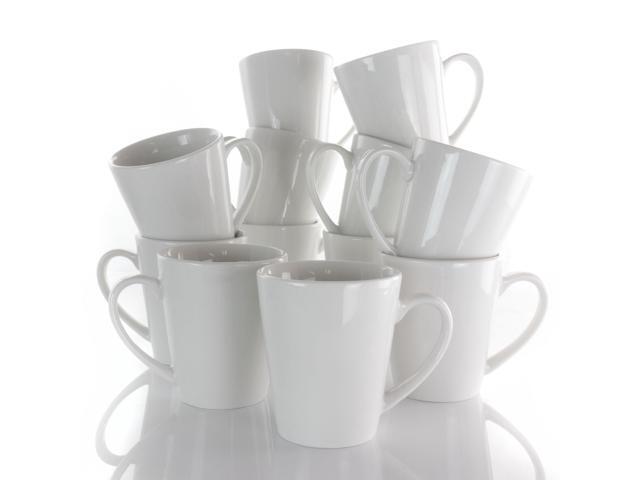 Elama Holt 12 Piece 10 Ounce Porcelain Mug Set in White