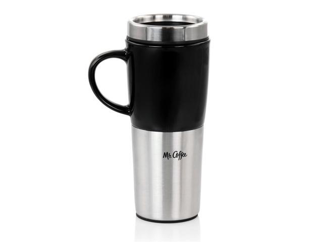 Mr. Coffee 16oz Stainless Steel and Stoneware Travel Mug