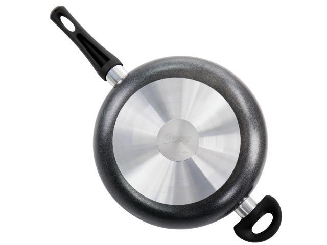 Oster Pallermo 3.5 Quart Aluminum Nonstick Saute Pan in Charcoal with Lid