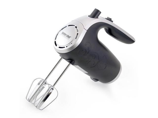 Better Chef IM-814B 5 Speed 150 Watt Hand Mixer with Silver Accents, Black