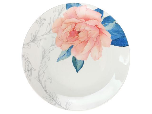 Martha Stewart 8 Inch Fine Ceramic 6 Piece Floral Decorated Dessert Plate Set