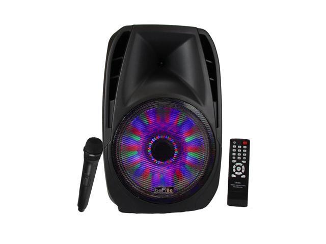 beFree Sound 15 Inch Portable Bluetooth Speaker with Sound/Volume Reactive Lights (BFS-6100)