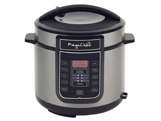 MEGACHEF MCPR100A Quart Digital Pressure Cooker with 14 Pre-set Multi Function