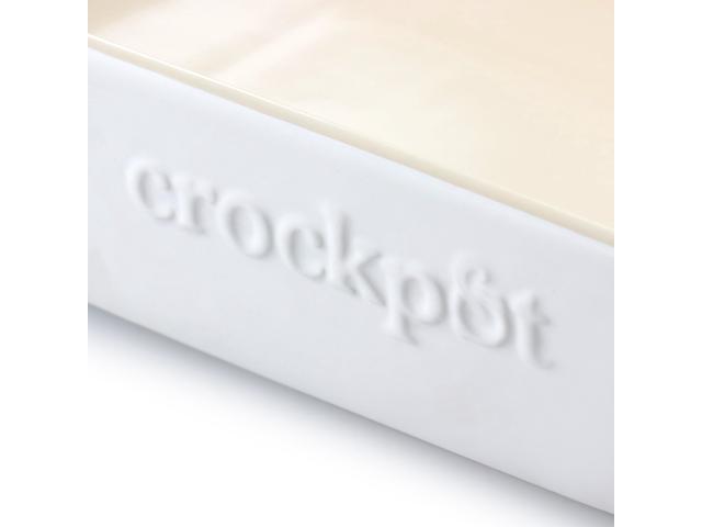 Crockpot Artisan 4 Quart Rectangular Stoneware Bake Pan in Cream