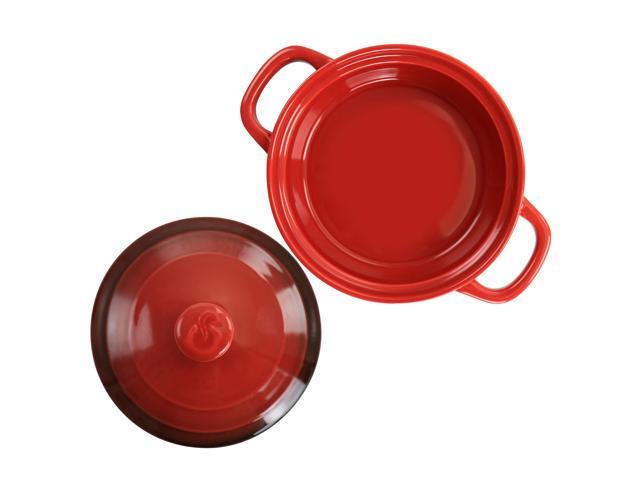 Crockpot Appleton 6 Piece 10 Ounce Stoneware Mini Casserole Set in Red with Lid