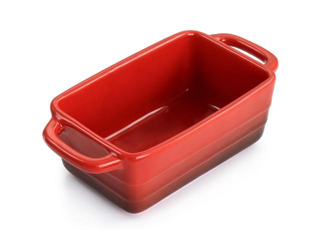 Crock Pot Appleton 6 Piece 12 Ounce Stoneware Mini Loaf Pan Baker Set in Gradient Red