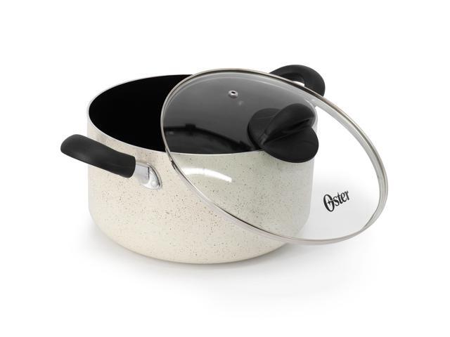 Oster Clairborne 6 Quart Aluminum Nonstick Dutch Oven with Lid in Sand